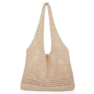 Crochet Tote Bag Cute Crochet Mesh Beach Tote Summer Vacation :<